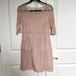 XS pink, lace dress by Maeve (Anthropology)